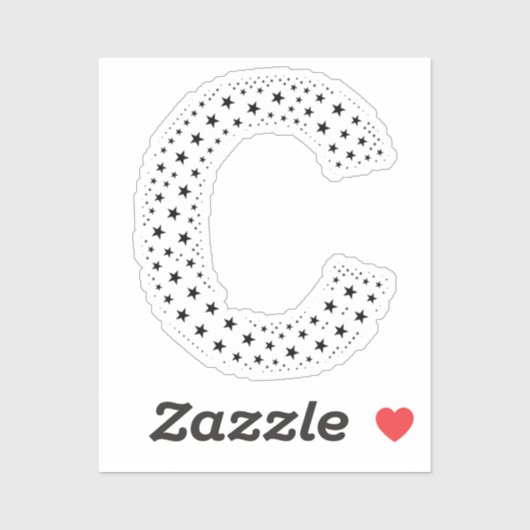 LETTERS MADE OF BLACK STARS シール (シート)