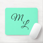 Letters of Grace：ブラックon Mint Green マウスパッド (マウス)