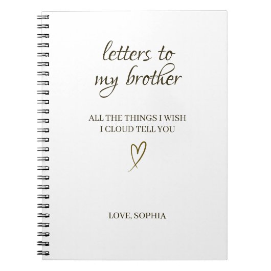 Letters to My Brother– Personalized Letter ノートブック (正面)
