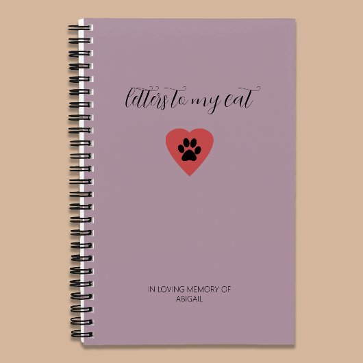 Letters to My Cat in Heaven Memorial Journal Plum ノートブック