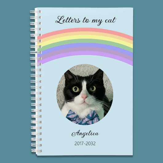 Letters to my Cat Memorial Journal Rainbow Photo ノートブック