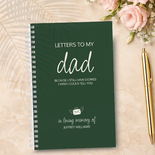Letters to My Dad Grief Journal in Forest Green ノートブック