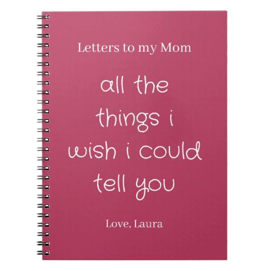 Letters to my Mom ノートブック (正面)