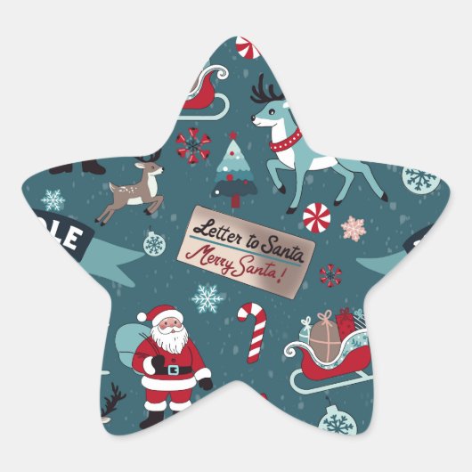 Letters to Santa – Festive Christmas Star Design 星シール (正面)