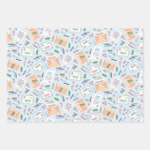 Letters to Santa Vintage Christmas Mail Pattern ラッピングペーパーシート (正面3)