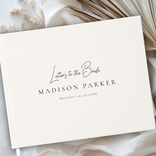 Letters to the Bride Beigeブライダルシャワー ゲストブック