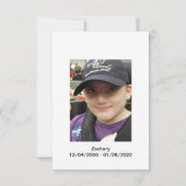 Letters To Zachary Thank You Cards サンキューカード (裏面)