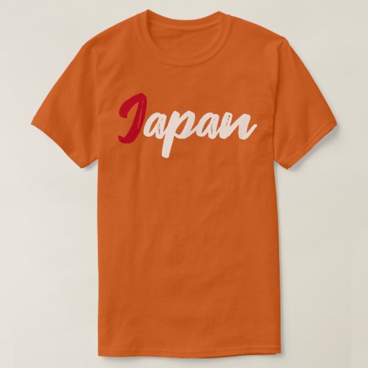 Letters Word Japan in Beautiful 赤と白フォント Tシャツ (デザイン正面)