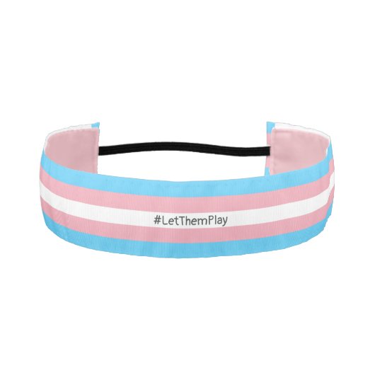 #LetThemPlayトランスジェンダーアスリートトランスフラグ アスレチックヘッドバンド (正面)