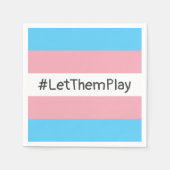 #LetThemPlayトランスジェンダーアスリートトランスフラグ スタンダードカクテルナプキン (正面)