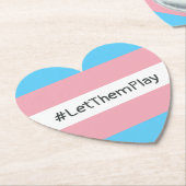 #LetThemPlayトランスジェンダーアスリートトランスフラグ ペーパーコースター (アングル)
