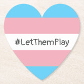 #LetThemPlayトランスジェンダーアスリートトランスフラグ ペーパーコースター (正面)