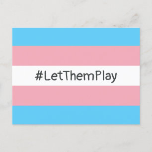 #LetThemPlayトランスジェンダーアスリートトランスフラグ ポストカード