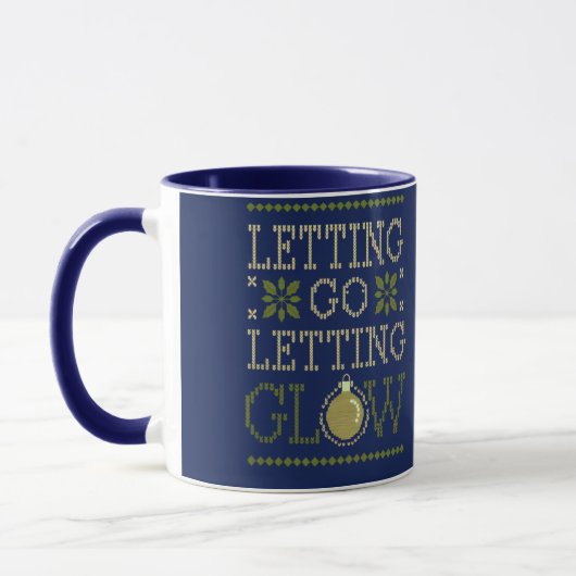 "Letting Go, Letting Glow" Personalized Holiday マグカップ (左)