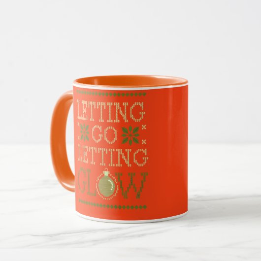 "Letting Go, Letting Glow" Personalized Holiday マグカップ (正面左)