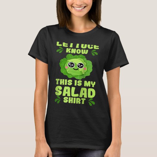 Letttuce Salad  Leaf Vegetable Vegetarian Vegan Ra Tシャツ (正面)