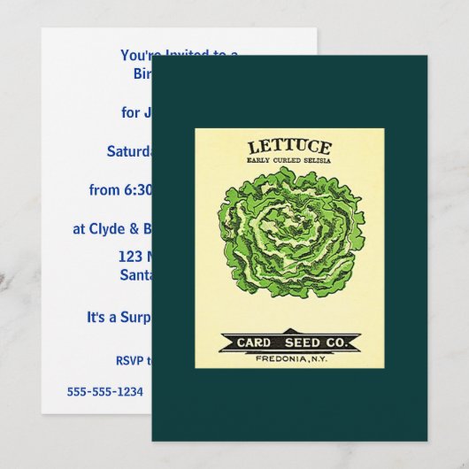 Lettuce Seeds Card Seed Company 招待状 (正面/裏面)