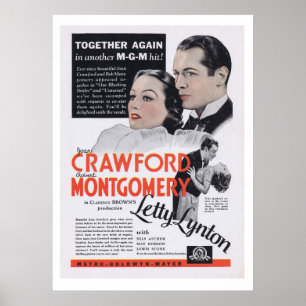 Letty Lynton Joan Crawford movie ad ポスター