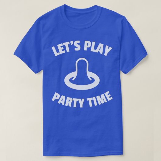 Letx27s遊パーティータイムユーモアcondom condom tシャツ (デザイン正面)