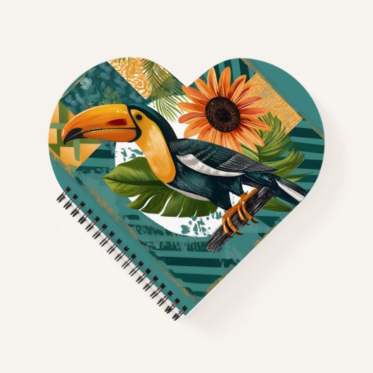 Leuchtender Tukan in tropischer Harmonie ノートブック (正面)