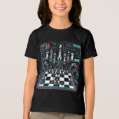 Leuchtendes Neon-Schach-Design T-Shirt トライブレンドＴシャツ (正面)