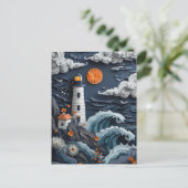 Leuchtturm am Meer Papierschnitt ポストカード (スタンド正面)