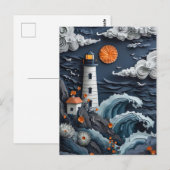 Leuchtturm am Meer Papierschnitt ポストカード (正面/裏面)