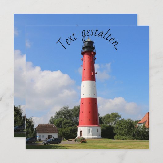 Leuchtturm auf Insel Pellworm im Sommer (正面/裏面)