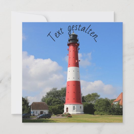 Leuchtturm auf Insel Pellworm im Sommer (正面)