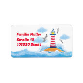 Leuchtturm & Möwen - handgemalt | maritimer ラベル (正面)