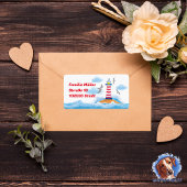 Leuchtturm & Möwen - handgemalt | maritimer ラベル