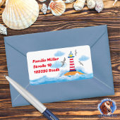 Leuchtturm & Möwen - handgemalt | maritimer ラベル