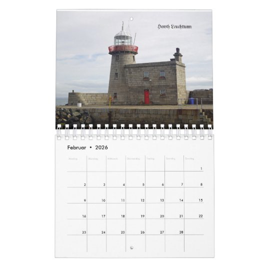 Leuchttürme in Irland カレンダー (2月 2026)