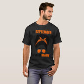 Leukemia Afro Messy Bun We衣服オレンジ9月 Tシャツ (正面フル)