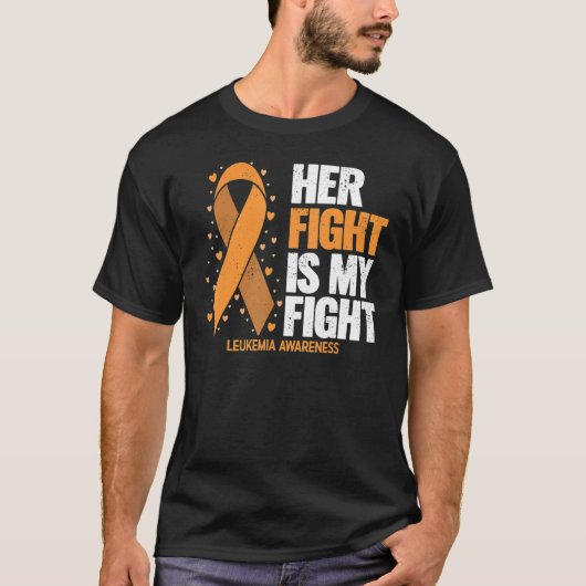 Leukemia Awareness  Her Fight Is My Fight Leukemia Tシャツ (正面)