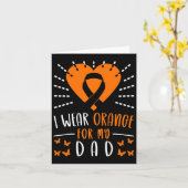 Leukemia Awareness I Wear Orange For My Dad Heart  カード (黄色い花)
