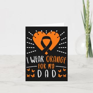 Leukemia Awareness I Wear Orange For My Dad Heart  カード