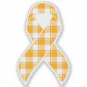 Leukemia Awareness Plaid Orange Ribbon シール (正面)