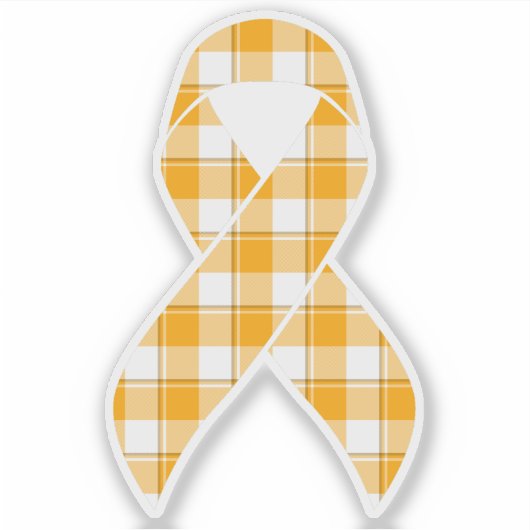 Leukemia Awareness Plaid Orange Ribbon シール (正面)