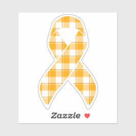 Leukemia Awareness Plaid Orange Ribbon シール