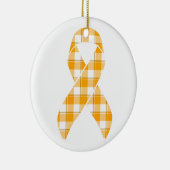 Leukemia Awareness Plaid Orange Ribbon セラミックオーナメント (右)