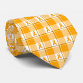 Leukemia Awareness Plaid Orange Ribbon ネクタイ (ロール)