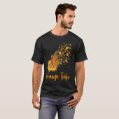 Leukemia Awareness Sunflower Butterfly Orange Ribb Tシャツ (正面フル)