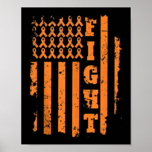 Leukemia Cancer Awareness  Leukemia Orange Ribbon  ポスター