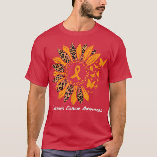 Leukemia Cancer Awareness Sunflower Butterfly Fait Tシャツ