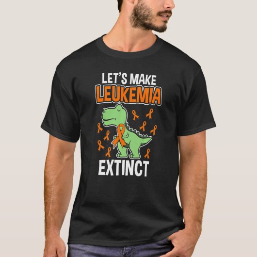Leukemia Dinosaur Orange Ribbon Hematologist Repti Tシャツ (正面)