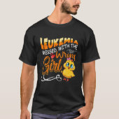 Leukemia Messed With The Wrong Girl Chick Awarenes Tシャツ (正面)