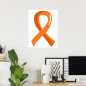 Leukemia Orange Ribbon 3 ポスター (ホームオフィス)