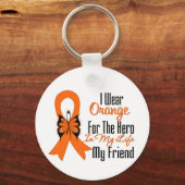 Leukemia Orange Ribbon Hero My Friend キーホルダー (正面)