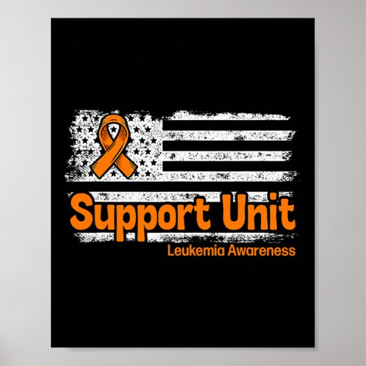 Leukemia Support Unit Flag Blood Cancer Leukemia A ポスター (正面)